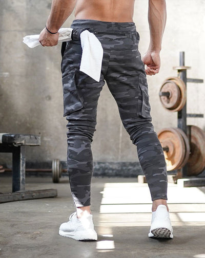 Sports Trousers Men'S Fitness Hanging Towel Trousers Running Training Feet Pants - Camouflage - Men's Pants - Carvan Mart