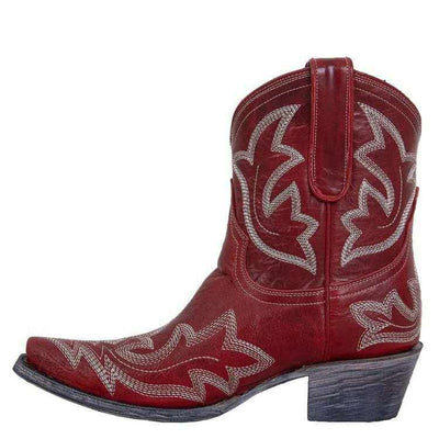 Carvan Women's Classic Cowboy Boots Embroidery Wedge Heel Western Boots - - Women's Shoes - Carvan Mart