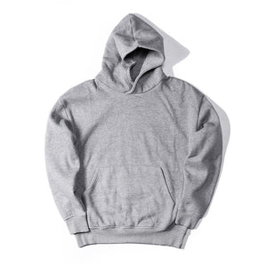 Fleece Oversized Hoodie Kpop Clothes Tracksuit Hoodies Men Hip Hop - Grey - Men's Hoodies & Sweatshirts - Carvan Mart