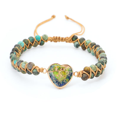 Handmade Creative Woven Bracelet Love Stone Winding Bracelet - Carvan Mart