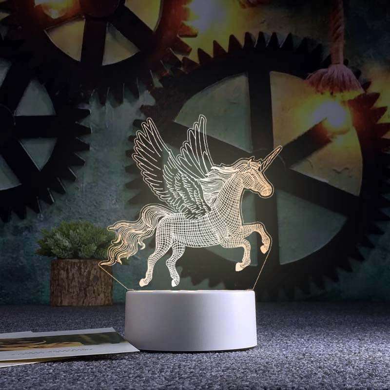 3d Night Light Acrylic Usb Table Lamp - Pegasus - Gift - Carvan Mart