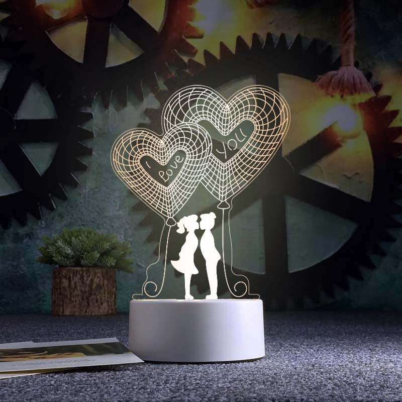 3d Night Light Acrylic Usb Table Lamp - Carvan Mart