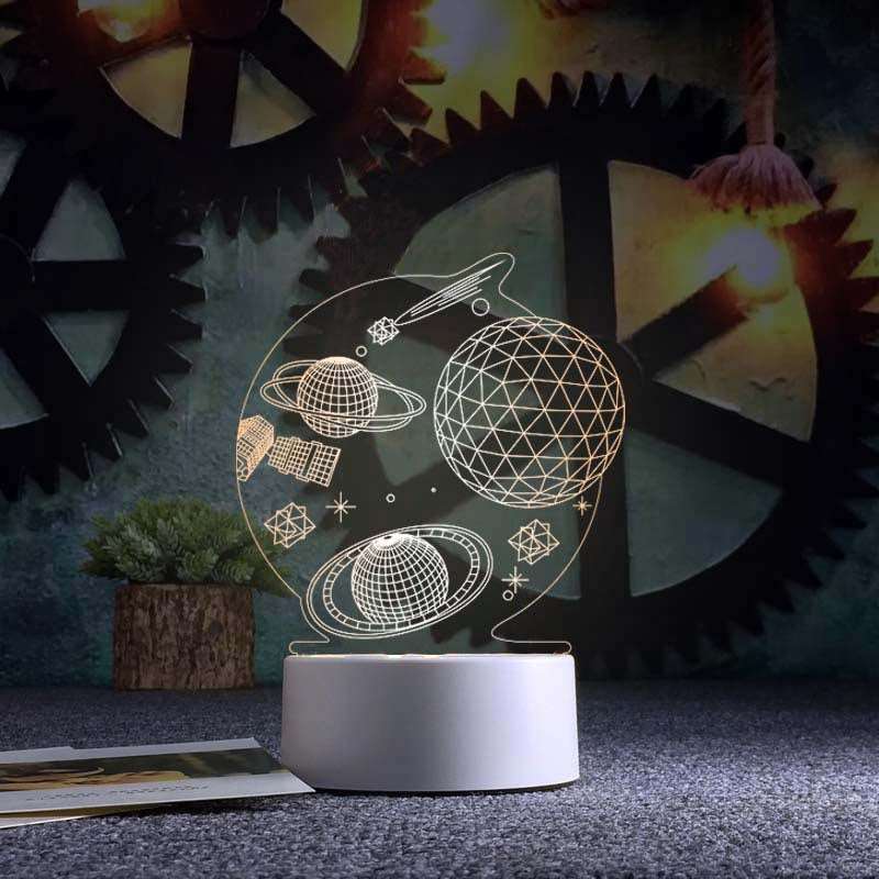 3d Night Light Acrylic Usb Table Lamp - Universe starry sky - Gift - Carvan Mart