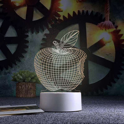 3d Night Light Acrylic Usb Table Lamp - 3D Apple - Gift - Carvan Mart