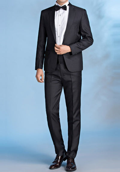 Best Men's Suit Pants Slim Fit Groom Wedding Two Piece Suit - Black - Men Suits & Sets - Carvan Mart