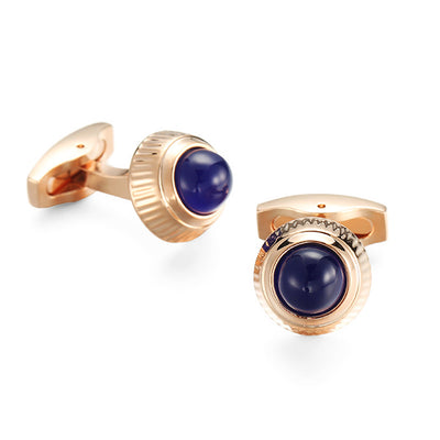 French Shirt Cufflinks Copper Material Gold And Silver Two-tone Crystal Cufflinks - Carvan Mart