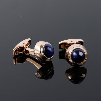 French Shirt Cufflinks Copper Material Gold And Silver Two-tone Crystal Cufflinks - Carvan Mart