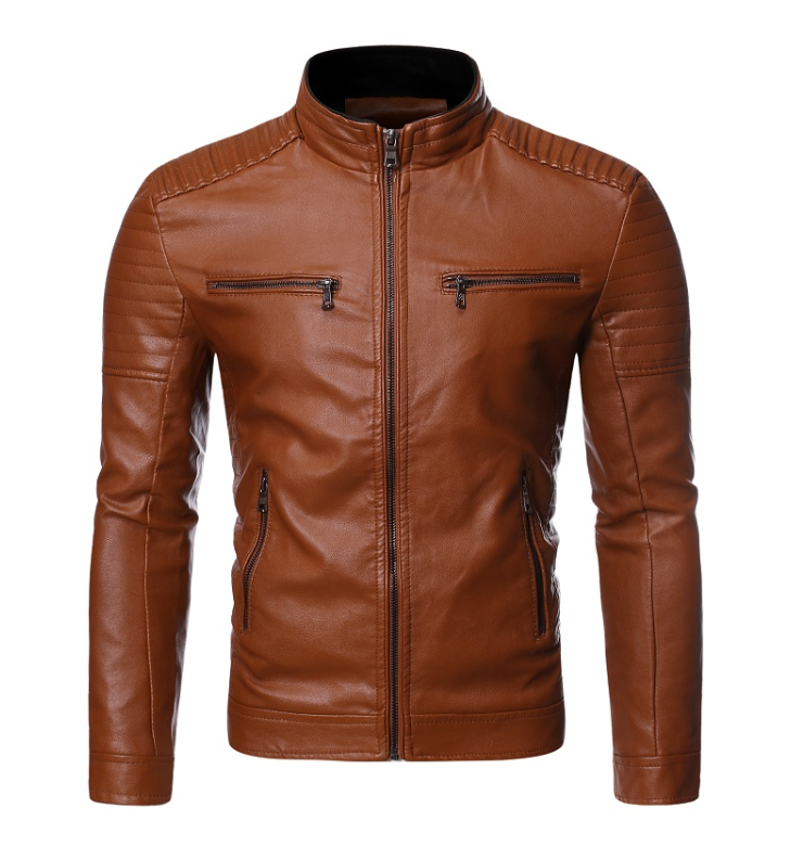 Zip decorative motorcycle jacket - Carvan Mart