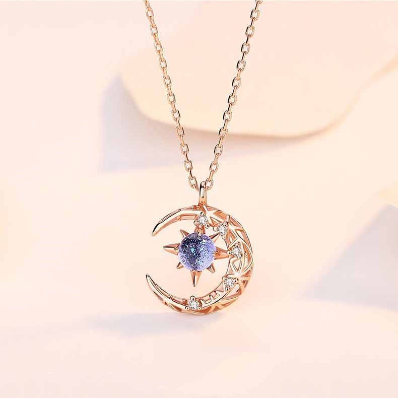 Female Trendy Necklace Explosive Style Star And Moon Necklace - - Necklaces - Carvan Mart