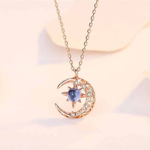 Female Trendy Necklace Explosive Style Star And Moon Necklace - Carvan Mart