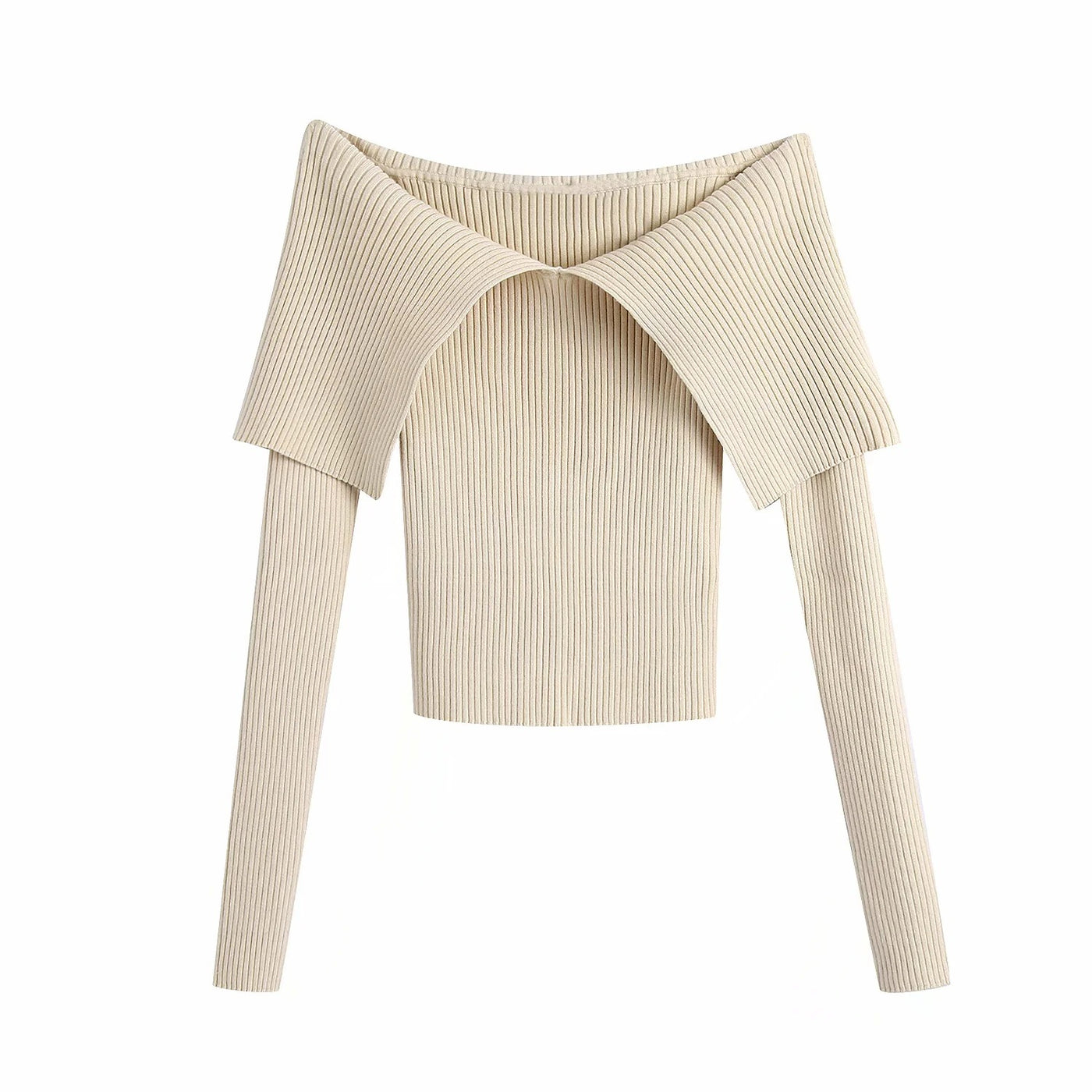 Casual Women's Blouses Folded collar off shoulder long sleeve Winter Shirt - Carvan Mart