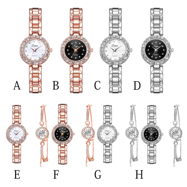 Watches-Set Bangle Clock Bracelet Wrist-Watch Quartz Women Fashion Ladies Brand Luxury - - Women's Watches - Carvan Mart