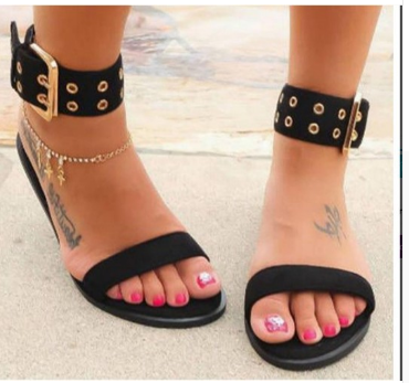 Rivet sandals - Black - Women's Sandals - Carvan Mart