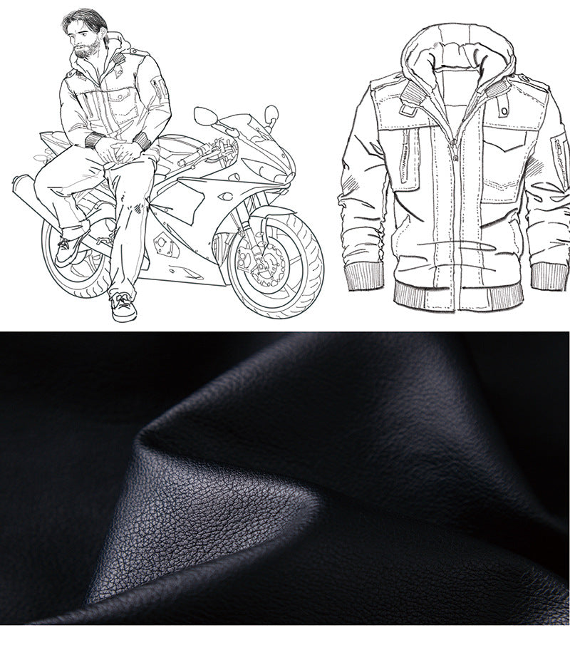 Men's washed leather leather jacket - - Genuine Leather - Carvan Mart