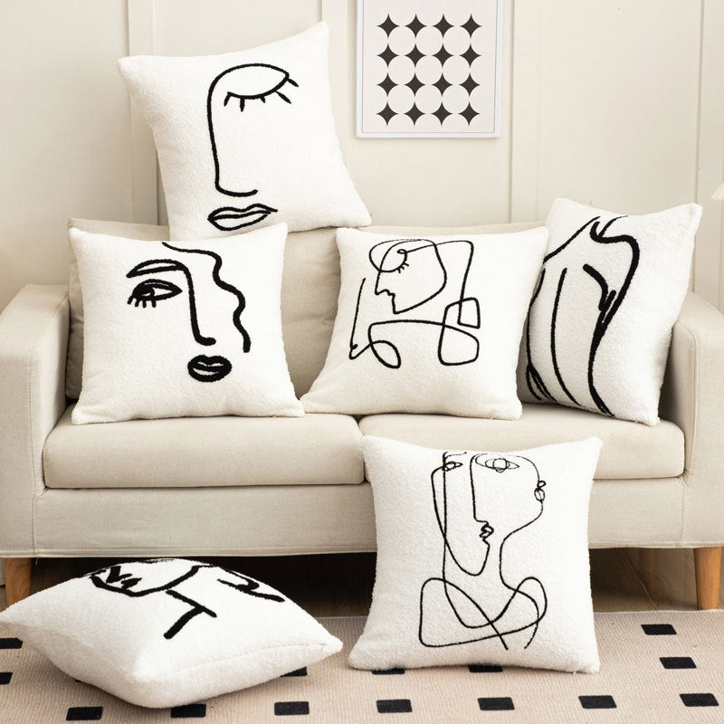Towel Embroidery Light Luxury Living Room Sofa Pillowcase - Carvan Mart