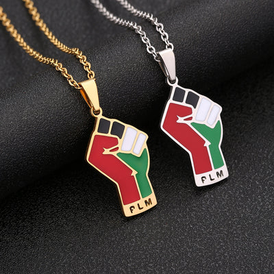 Stainless Steel Palestine Map Pendant Necklace - - Necklaces - Carvan Mart