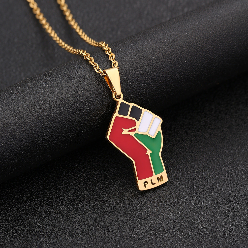 Stainless Steel Palestine Map Pendant Necklace - - Necklaces - Carvan Mart