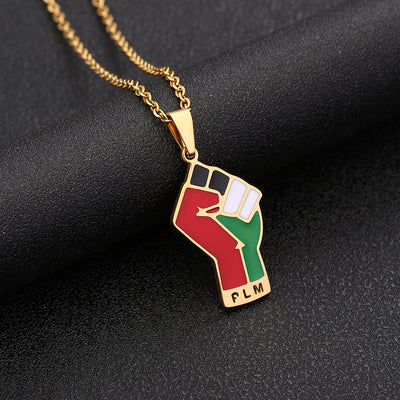 Stainless Steel Palestine Map Pendant Necklace - Carvan Mart