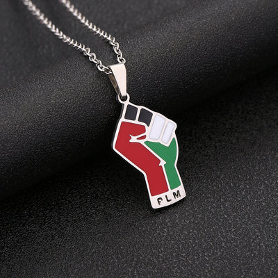 Stainless Steel Palestine Map Pendant Necklace - - Necklaces - Carvan Mart