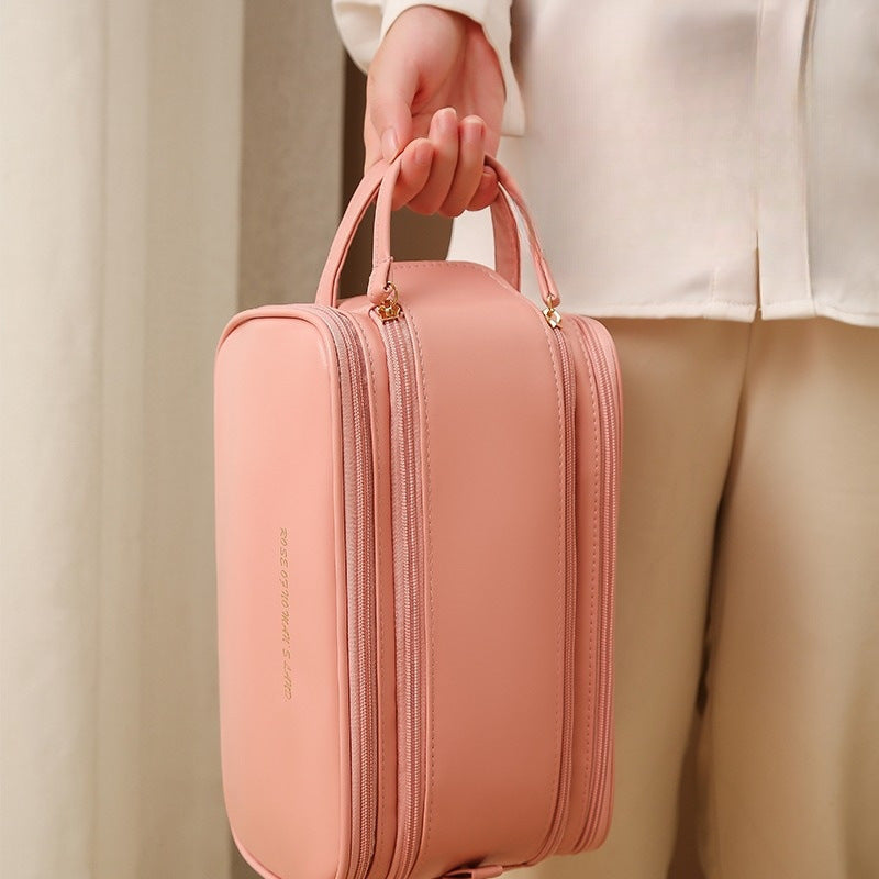 Three-layer Double Zipper U-shaped Cosmetic Bag High Capacity Make Up Bag - Carvan Mart