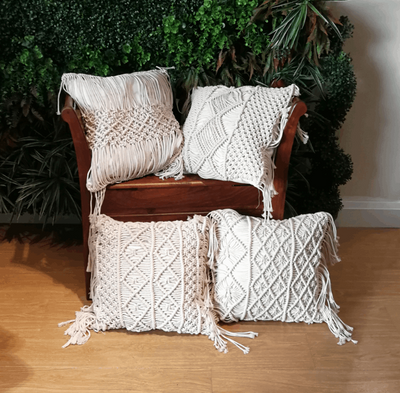 Bohemian Hand-woven Macramé Cotton Cushion Cover - Carvan Mart