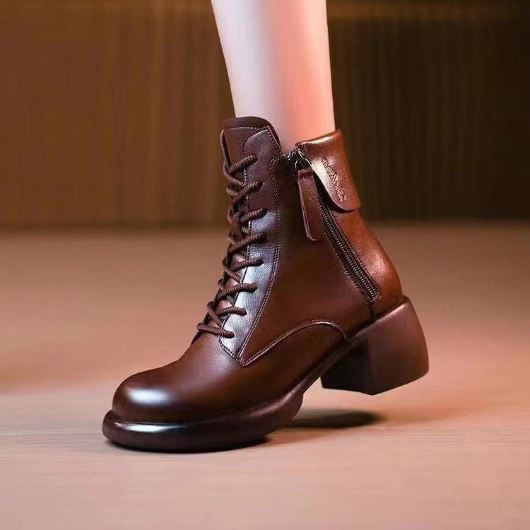 Thick Bottom Solid Color Ankle Women's Winter Boots - Carvan Mart Ltd