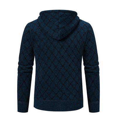 Men's Fashionable Knit Hoodie - Warm Winter Zip-Up Sweater Jacket - Carvan Mart