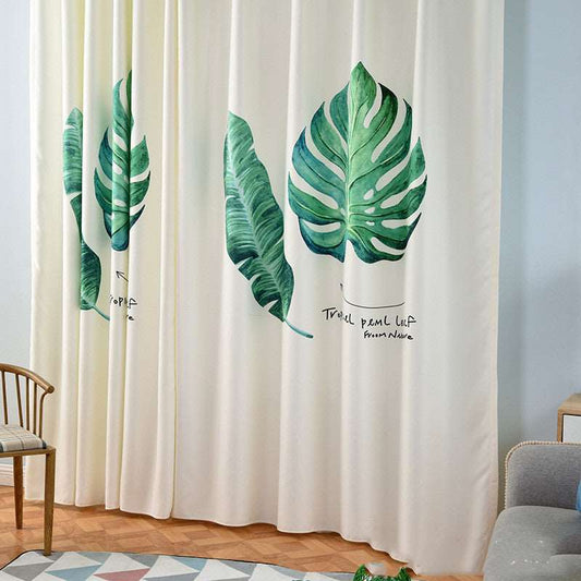 Banana leaf digital printing curtain