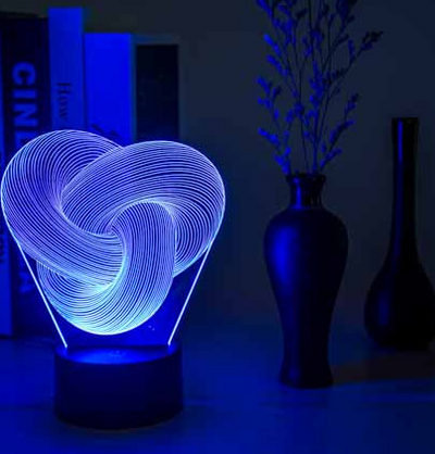 Twist Abstract LED 3D Night Light Touch Colorful Acrylic 3D Table Lamp Decoration Lighting Baby Sleeping Mood Lamp Best Gift - - Led Lighting - Carvan Mart