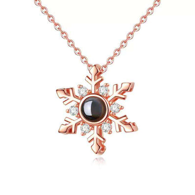 Snow Projection Necklace For Women - Rose Gold - Necklaces - Carvan Mart