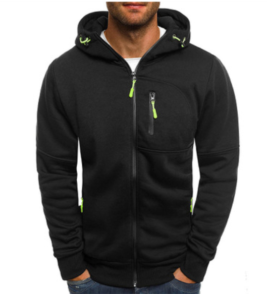 Warm Men's Hooded Jacket Comfortable Cotton Hoodies - Black - Men's Hoodies & Sweatshirts - Carvan Mart