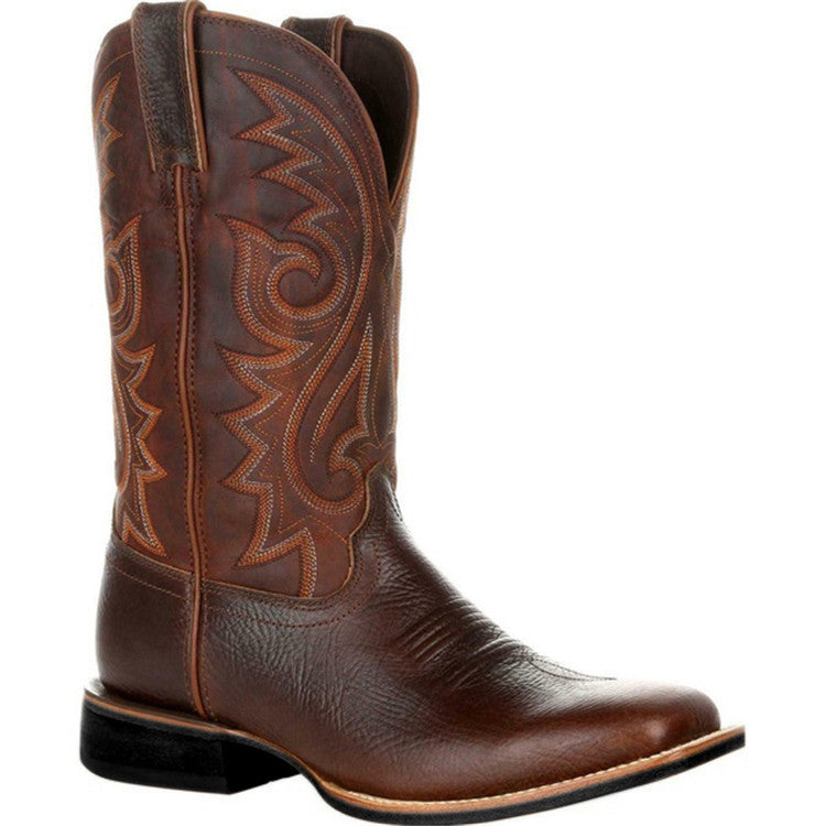 Carvan Big Wide Head Western Cowboy Boots - Carvan Mart