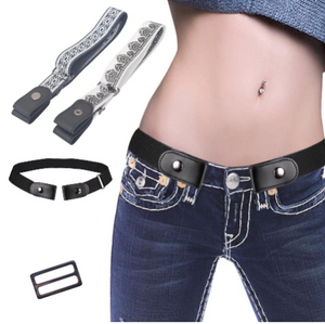 Creative Lazy Belt Fat Elastic Belt Men And Women Outdoor Sports Elastic Invisible Belt Vintage Print No Buckle Stretch Plus Belt - - Belts & Cummerbunds - Carvan Mart