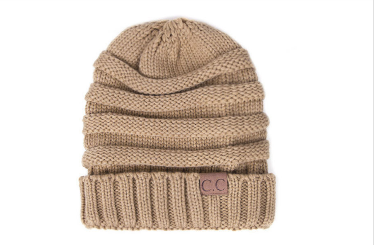 CC Beanies Winter Hats - Khaki - Women's Hats & Caps - Carvan Mart