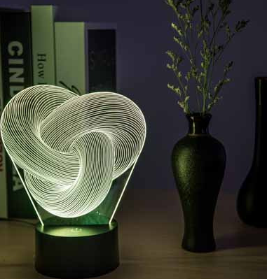 Twist Abstract LED 3D Night Light Touch Colorful Acrylic 3D Table Lamp Decoration Lighting Baby Sleeping Mood Lamp Best Gift - - Led Lighting - Carvan Mart