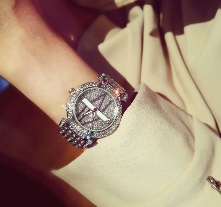 Luxury Diamond Women Watches Fashion Brand Stainless Steel Bracelet Wrist Watch Women Design Quartz Watch Clock relogio feminino - - Women's Watches - Carvan Mart