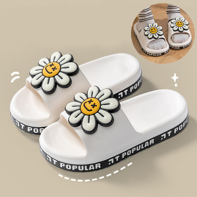 Summer Flower Slippers Women Indoor Anti-Slip Bathroom Home Slippers - Carvan Mart