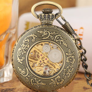 Vintage Classic Gift Pocket Watch Roman Characters Crown Watch Crown - Carvan Mart