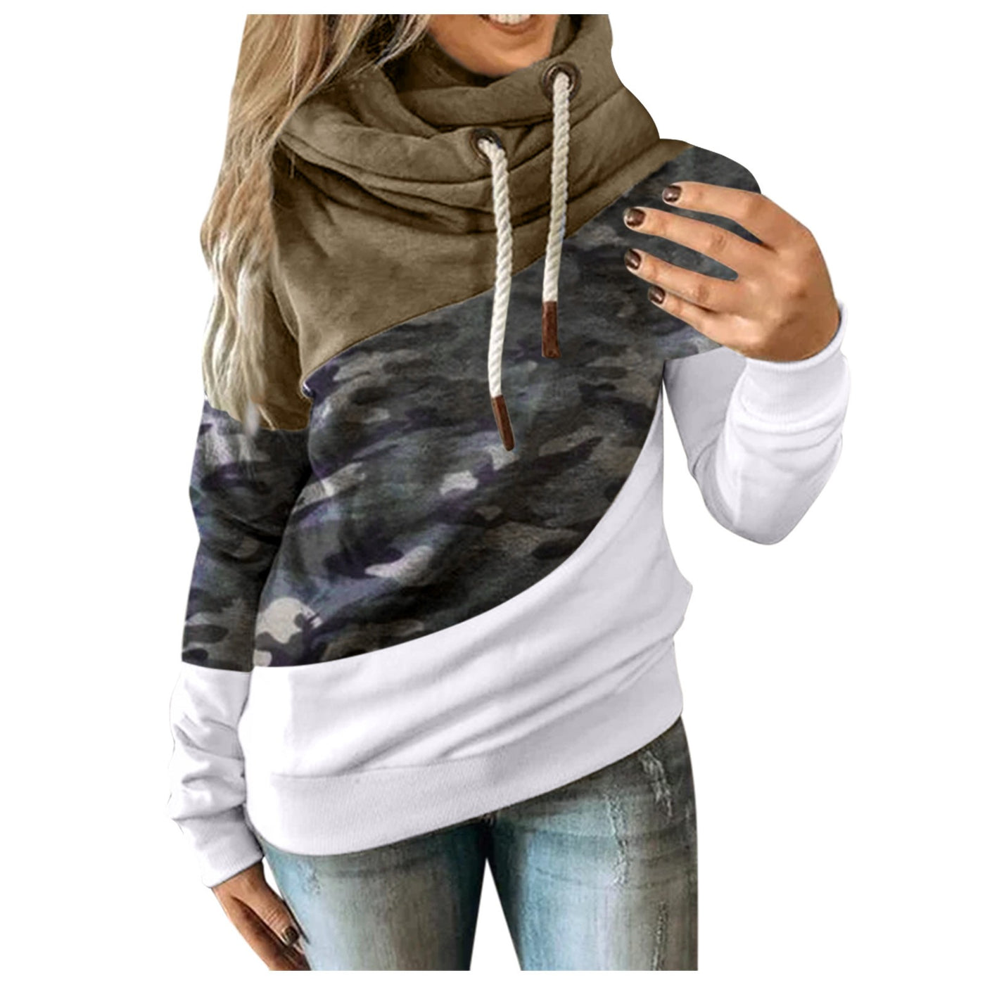 Women's Camouflage hoodie Sweatshirt - Green - Women Hoodies & Sweatshirts - Carvan Mart