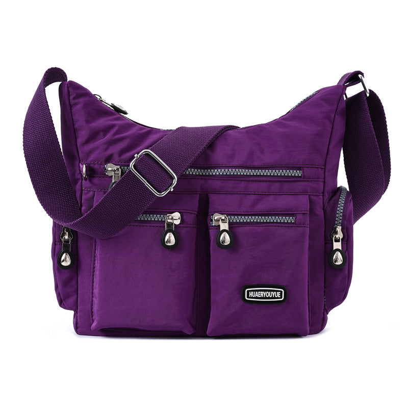 Waterproof Women's Shoulder Bag with Multiple Pockets - Stylish Crossbody Bag - Brilliant purple - Shoulder Bags - Carvan Mart