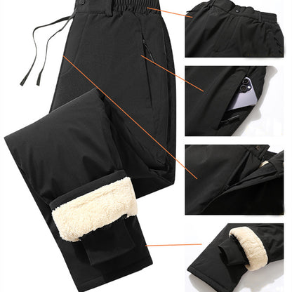 New Men's Winter Trousers Plus Velvet Thickened Lamb Pants Casual Warm Loose Sports Pants - Carvan Mart Ltd