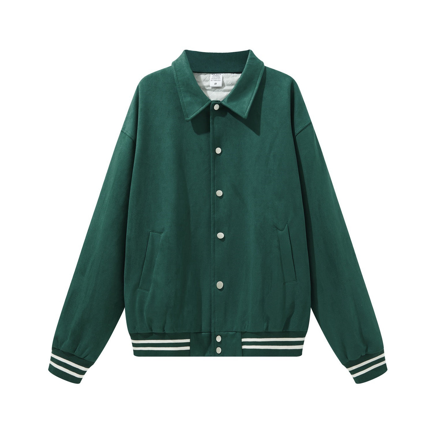 Ladies Bomber Jacket - Fashionable Loose Suede Lapel Jacket for Women - Blackish green - Women's Coats & Jackets - Carvan Mart