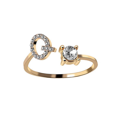 Letter Ring Fashion Jewelry Elegant Rings - Carvan Mart