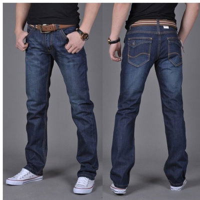 Men's Denim Long Pants Trendy Men's Denim Straight-Leg Pants - Carvan Mart