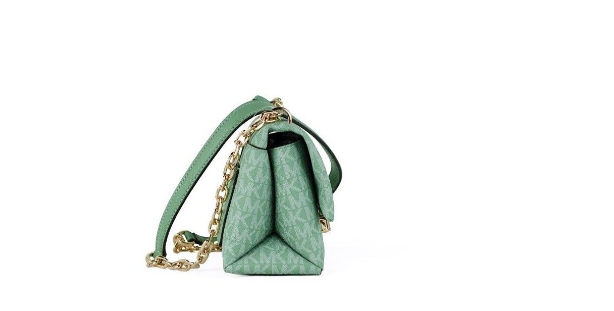 Michael Kors Cece Small Sea Green Signature PVC Convertible Flap Crossbody Bag - - - Michael Kors