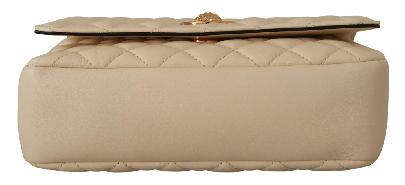 Versace Elegant White Nappa Leather Shoulder Bag - - - Versace