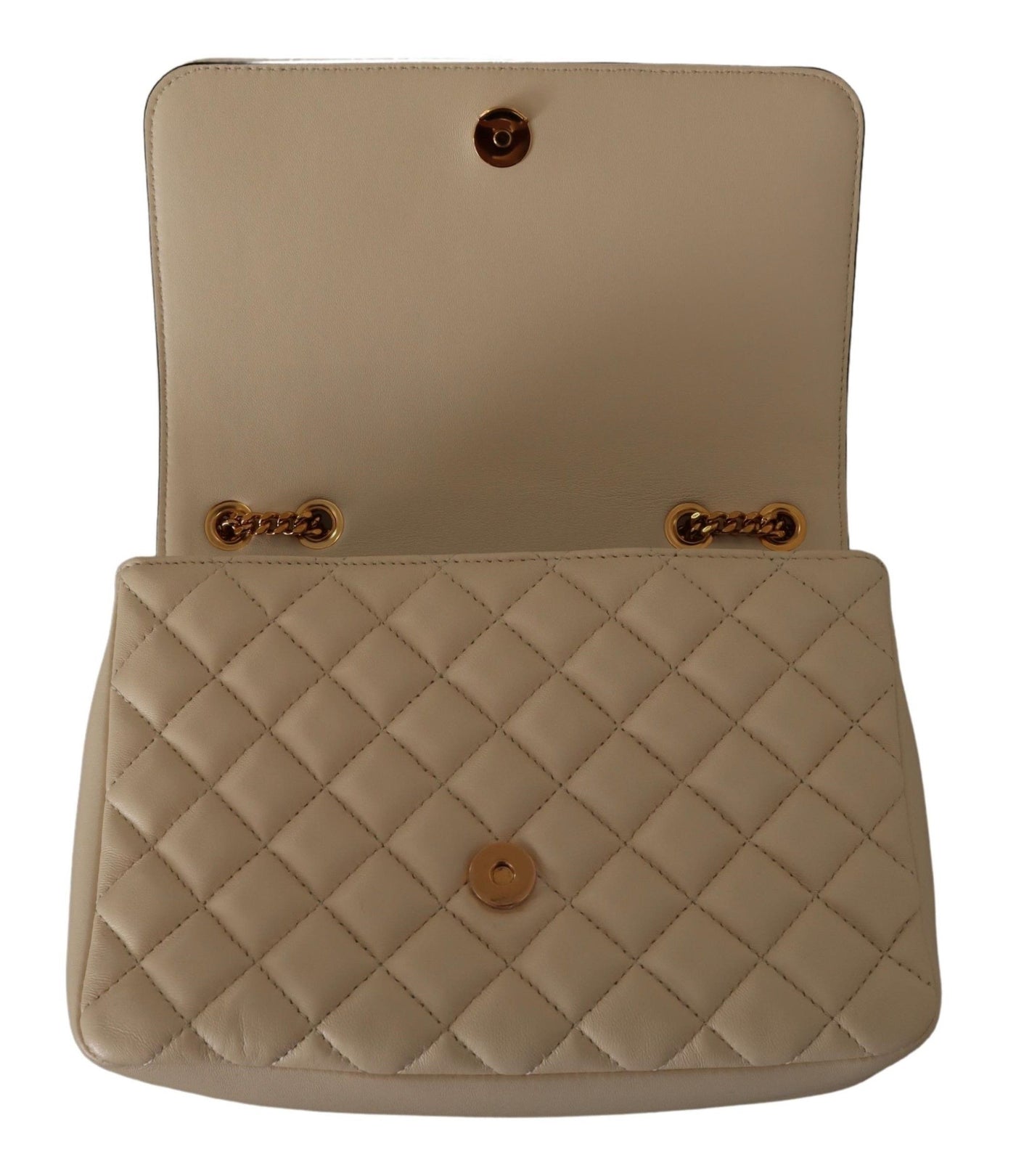 Versace Elegant White Nappa Leather Shoulder Bag - - - Versace