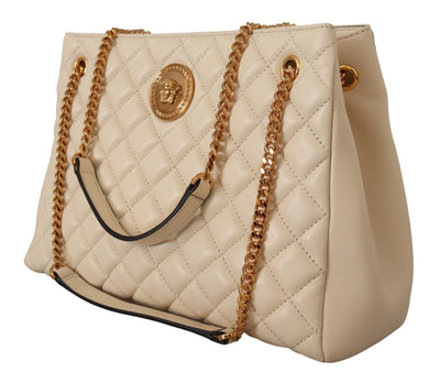 Versace Elegant Quilted Nappa Leather Tote - - - Versace