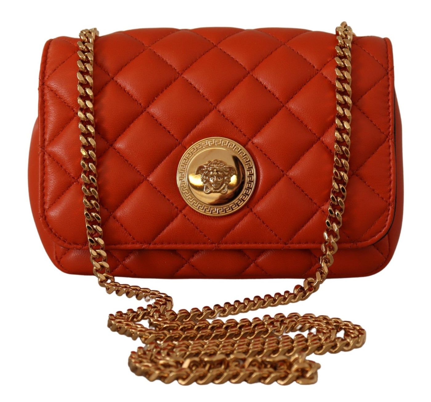 Versace Elegant Red Nappa Leather Crossbody Bag - Red - - Versace