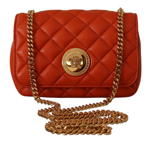 Versace Elegant Red Nappa Leather Crossbody Bag - Red - - Versace